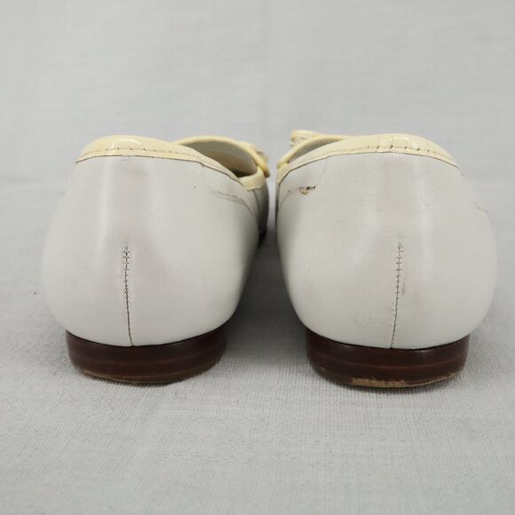 Enzo Angiolini Shoes Womens 5.5 Leather Loafers Gray Beige Lizzia Flats Slip On - Picture 6 of 14